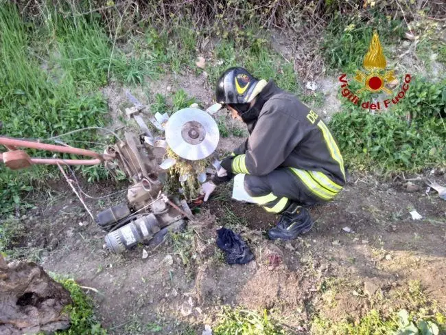 Incidente con la motozappa