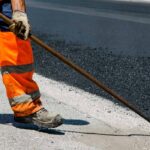 Lavori di posa dell'asfalto