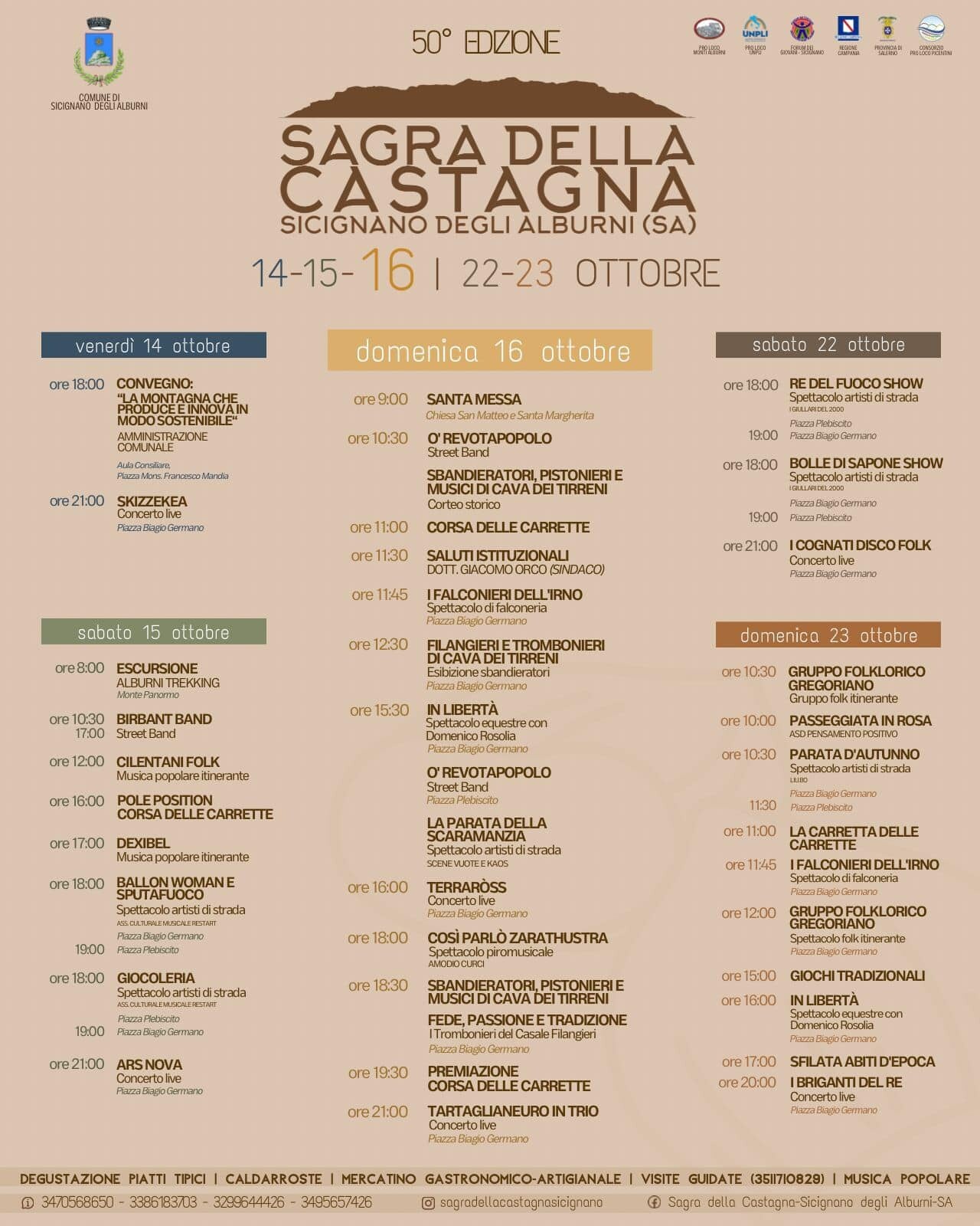 Locandina festa castagna sicignano degli alburni