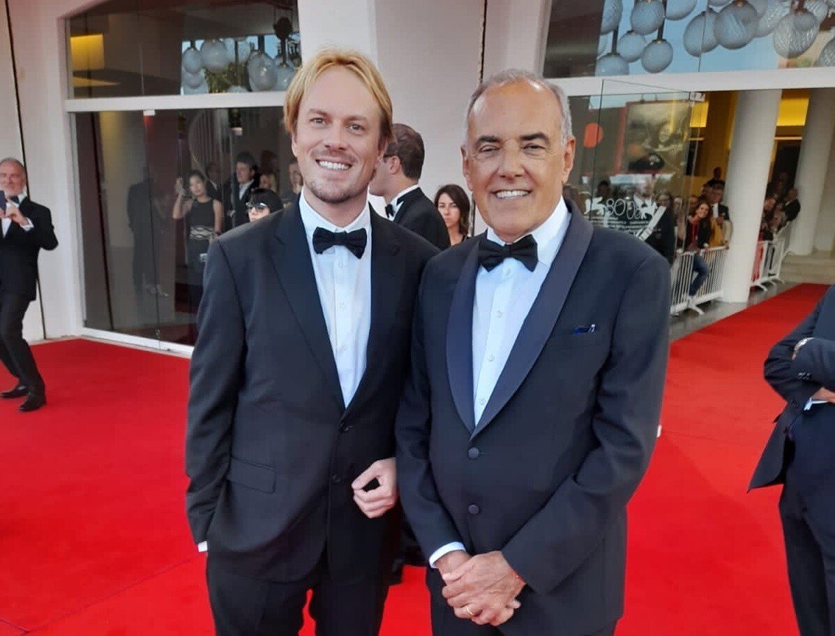 Aleo Christopher Ceo iSwiss con Alberto Barbera Direttore della Mostra Internazionale del Cinema di Venezia