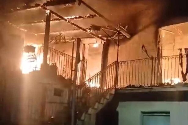 Villa Littorio, incendio abitazione
