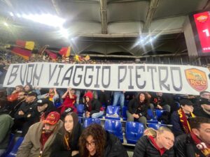 Striscione Pietro Spizzico Stadio Olimpico