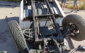 Teggiano, jeep ribaltata
