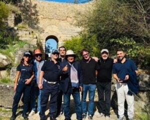 Ascea: Albano Carrisi in visita agli scavi di Velia