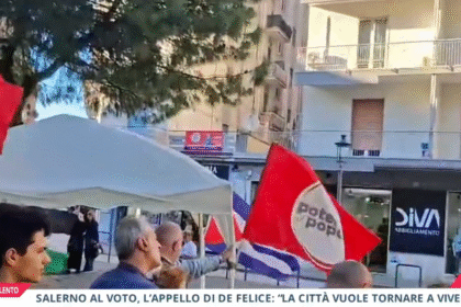 Elezioni Salerno, comizio Pio De Felice
