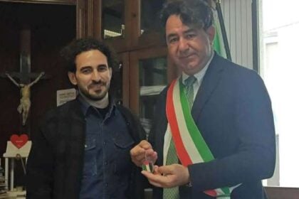 Ferdinando Palazzo e ragazzo palestinese