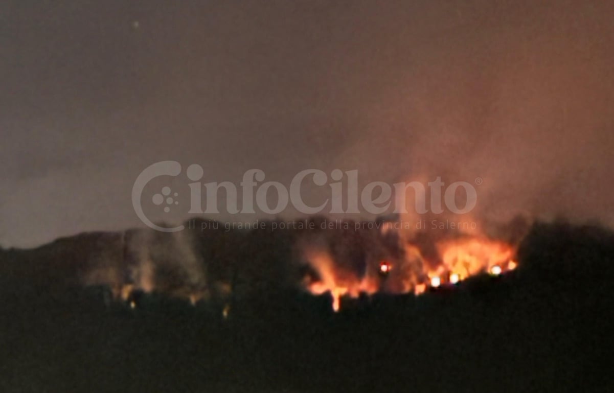 Incendio a Roccadaspide, fiamme in via Tempone Zerillo: brucia la montagna
