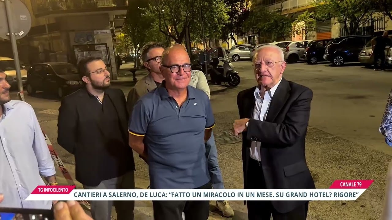 Cantieri a Salerno, De Luca: “Fatto un miracolo in un mese. Su Grand Hotel? Rigore”