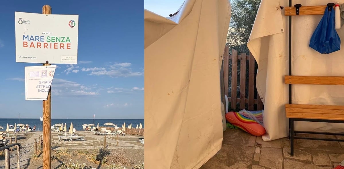 Capaccio Paestum, vandalizzata la spiaggia inclusiva per disabili a Laura