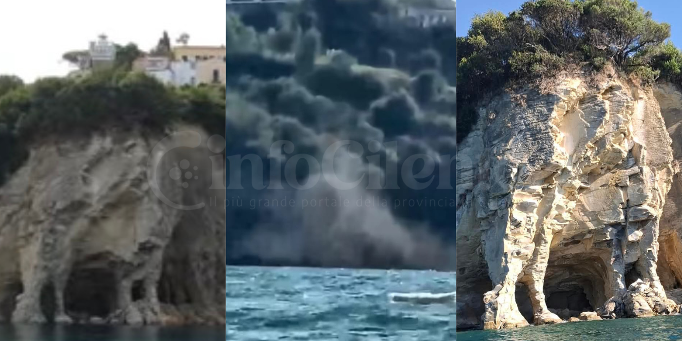 Frana la rupe di Agropoli: ancora crolli alla Grotta dell’Elefante, il borgo antico e il faro a rischio