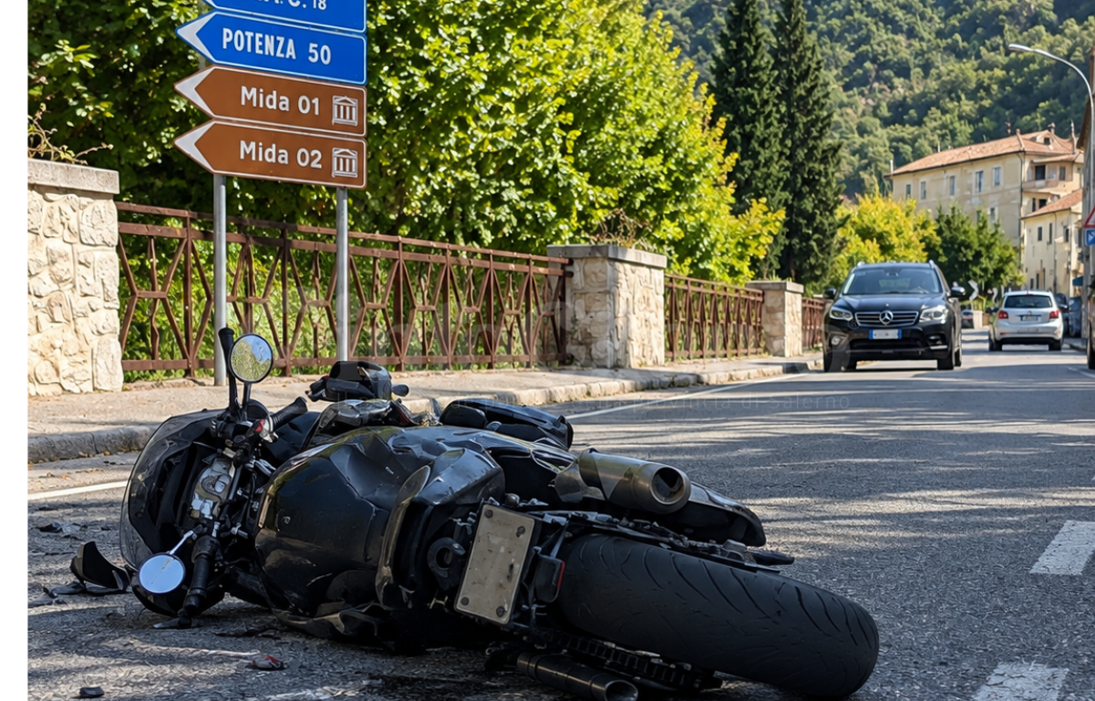 Tragedia a Pertosa: motociclista di 51 anni perde la vita sulla SS19