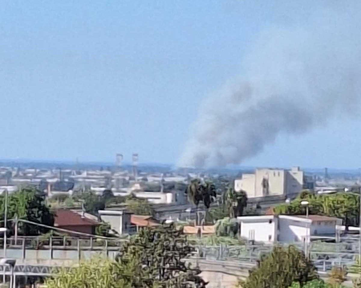 Incendio a Eboli nella zona di Campolongo: vigili del fuoco al lavoro