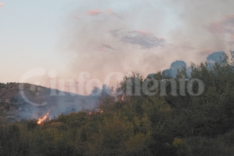 Incendio a Moio Alto ad Agropoli: fiamme vicine alle case e allarme nel Cilento