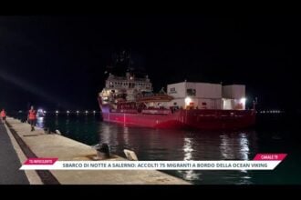Migranti, sbarco nella notte a Salerno: accolti 75 migranti a bordo della Ocean Viking