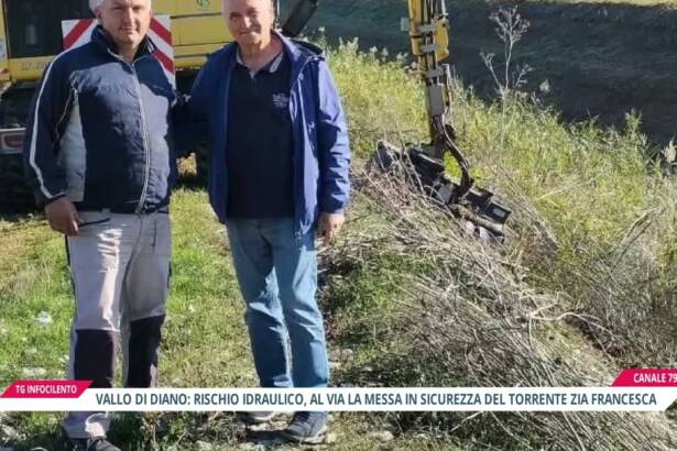Vallo di Diano, al via i lavori sul torrente Zia Francesca: rischio idraulico in calo