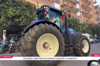 Protesta dei trattori da Battipaglia a Salerno: agricoltori in marcia contro il carovita