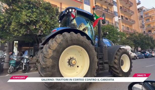 Protesta dei trattori da Battipaglia a Salerno: agricoltori in marcia contro il carovita