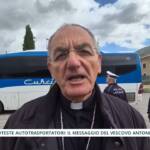 Protesta autotrasportatori a Sala Consilina: il Vescovo De Luca al presidio