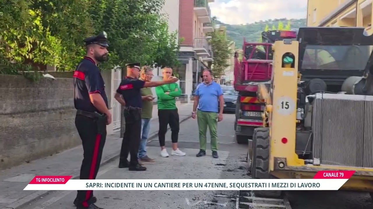 Incidente in un cantiere a Sapri per un 47enne: sequestrati i mezzi di lavoro
